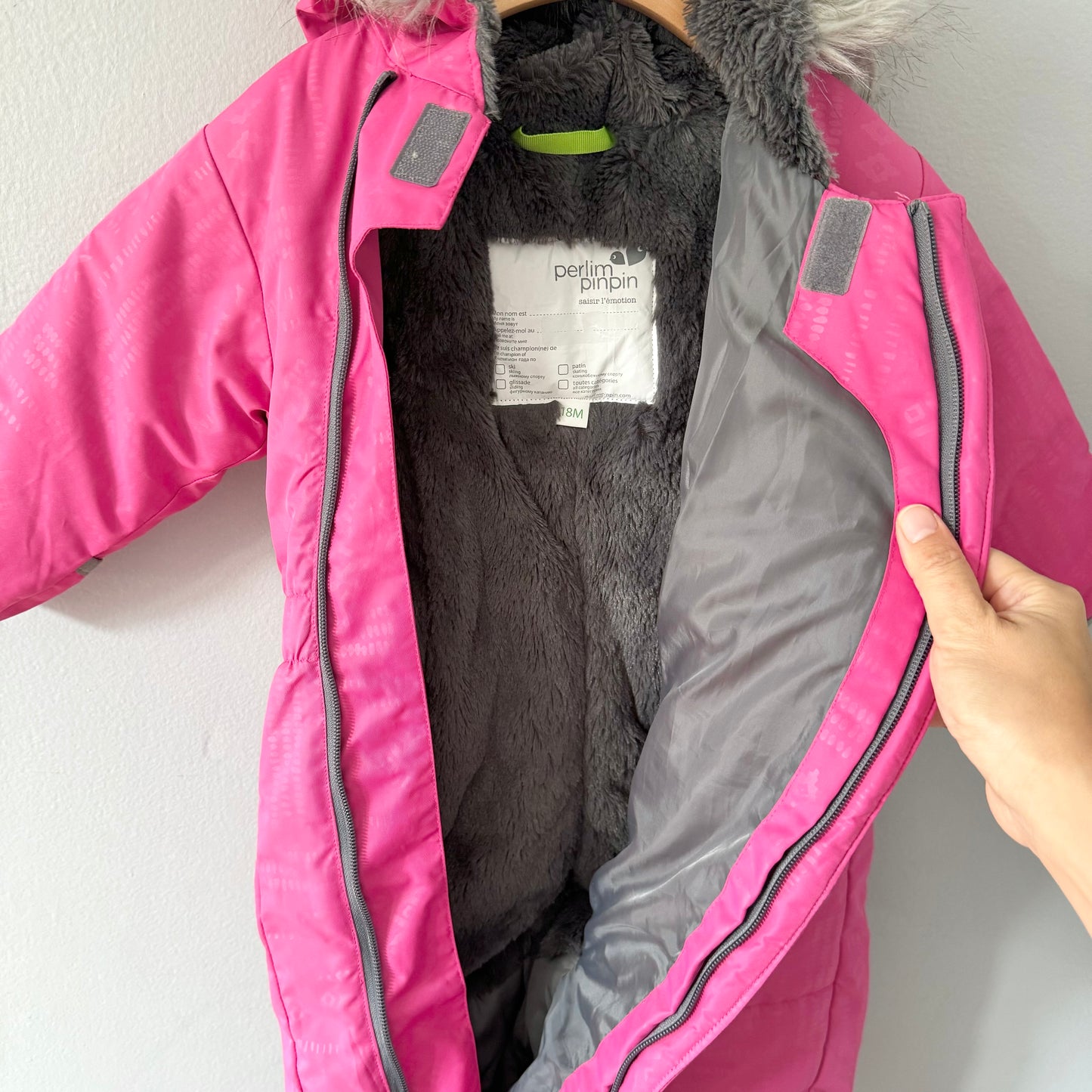 Perlim pinpin	/ Pink snowsuit / 18M