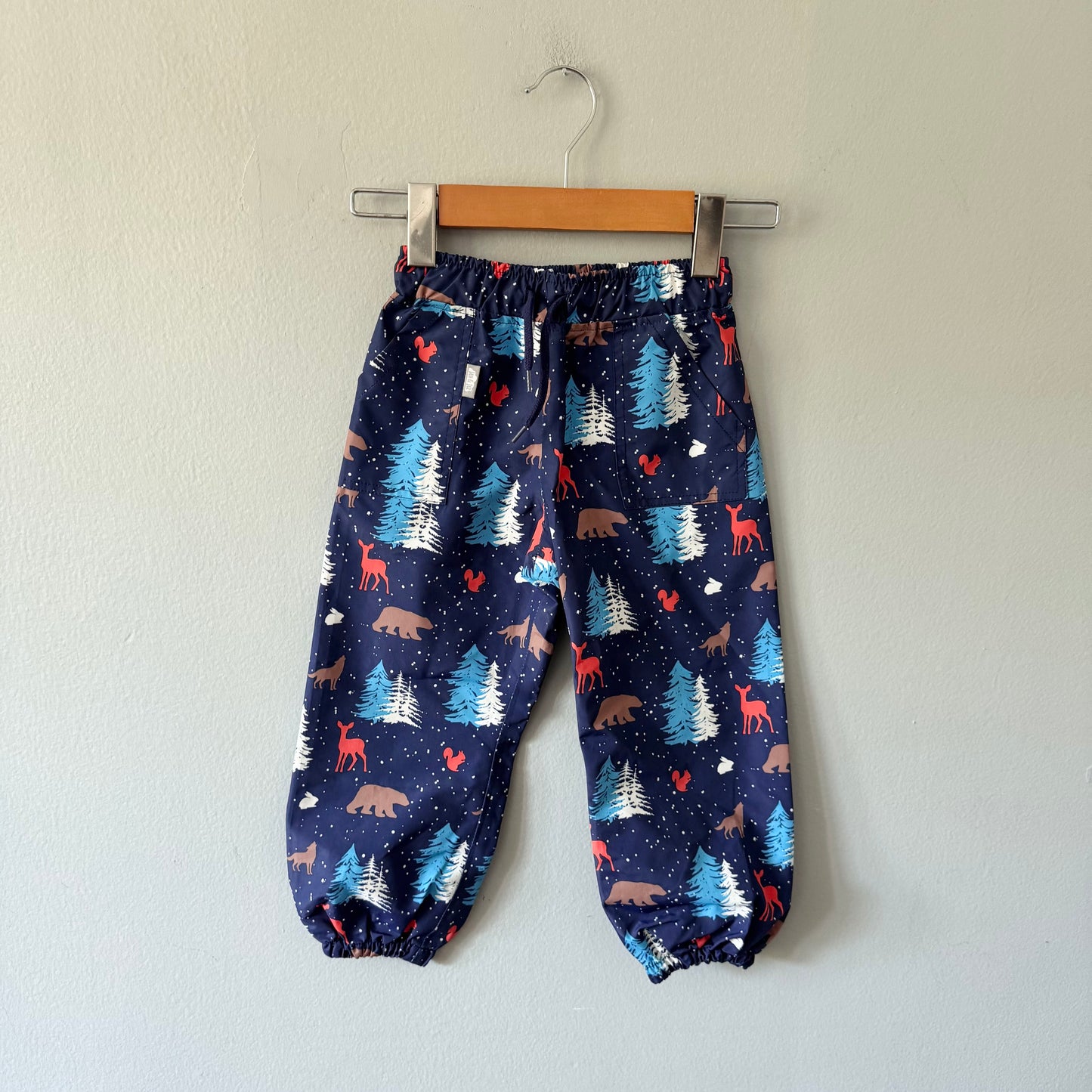 Jan & Jul / Navy x animal rain pants / 3T