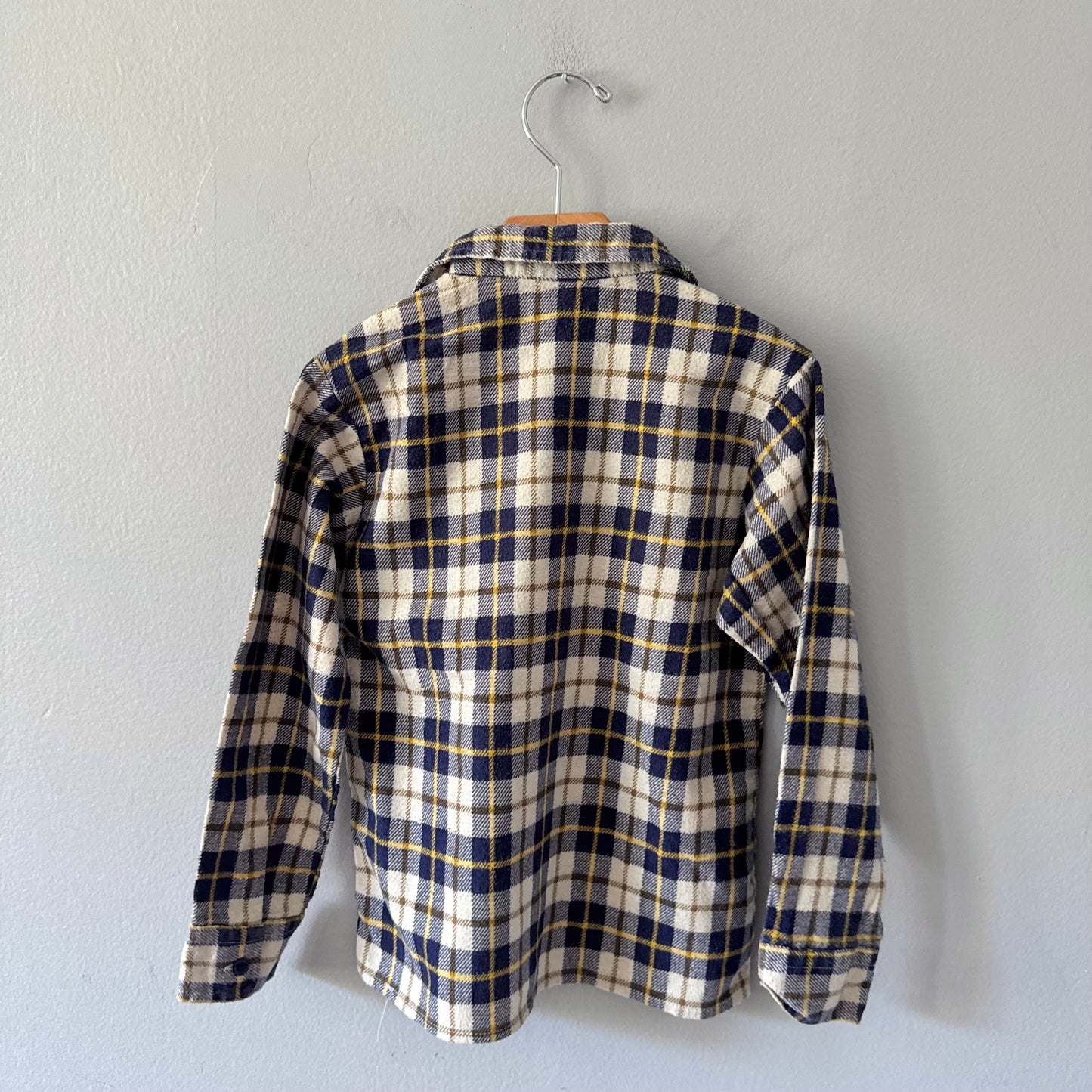 Vintage Sears / White navy flannel shirt / 6Y