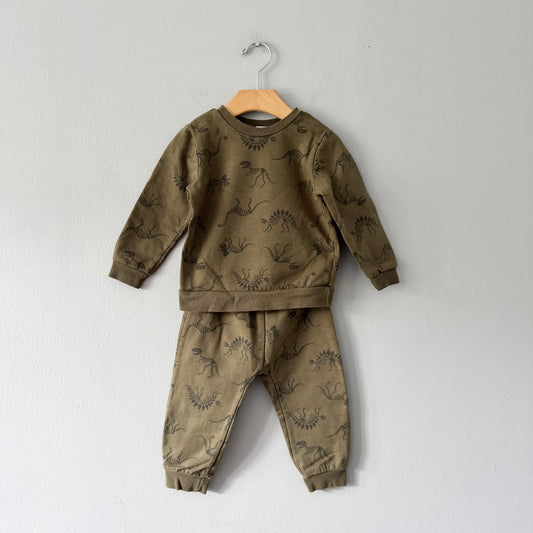PL Baby / Khaki x fossil crew set / 24M