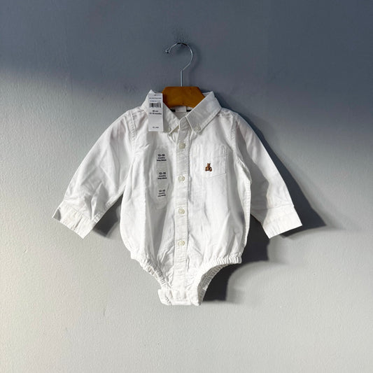 Gap / White oxford shirt onesie / 12-18M - New with tag