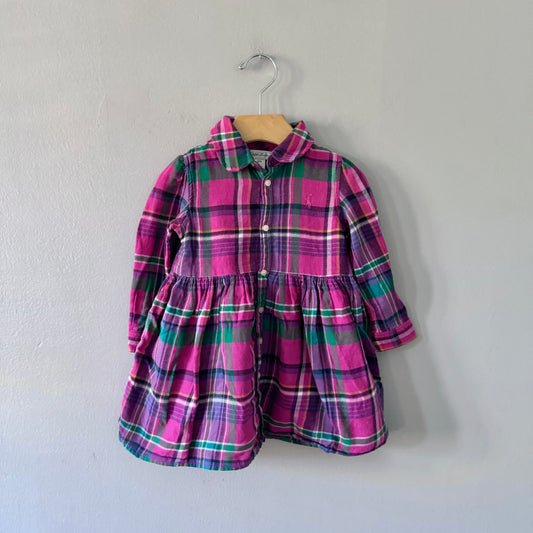Polo Ralph Lauren	/ Pink flannel dress / 18M