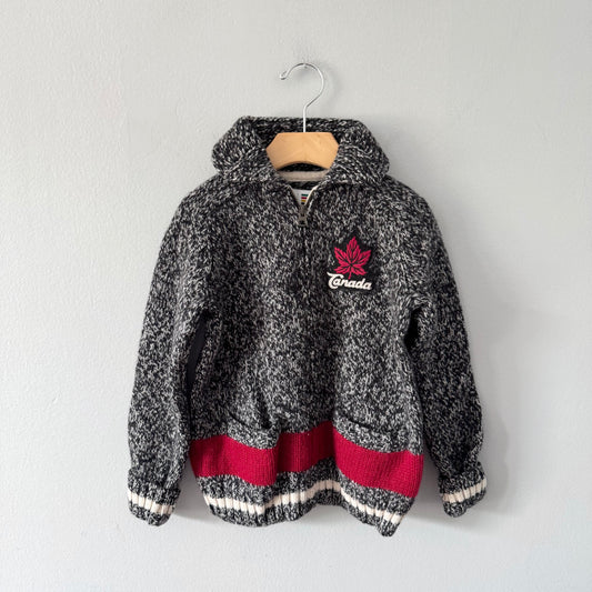 Hudson's bay / Black salt and pepper knit jacket / 5-6Y