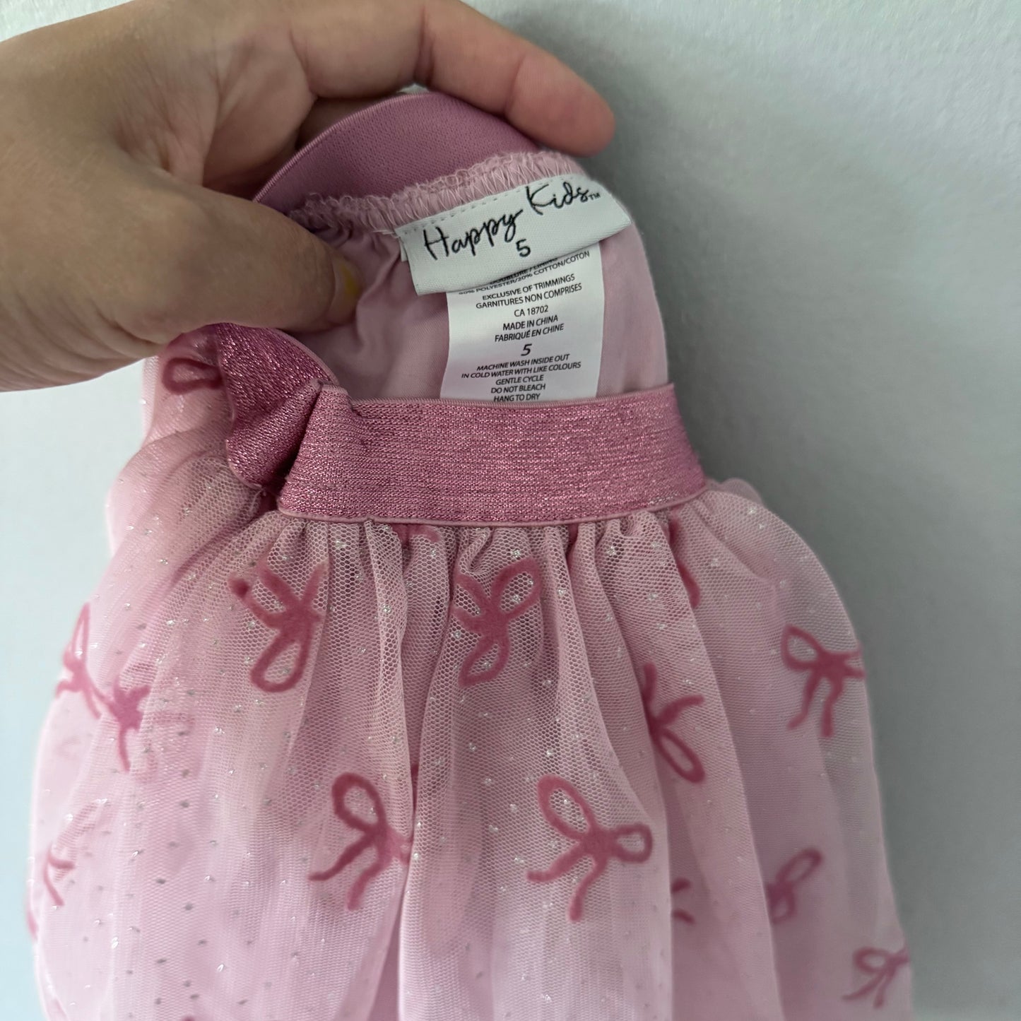 Happy Kids / Pink x ribbon tutu skirt / 5Y