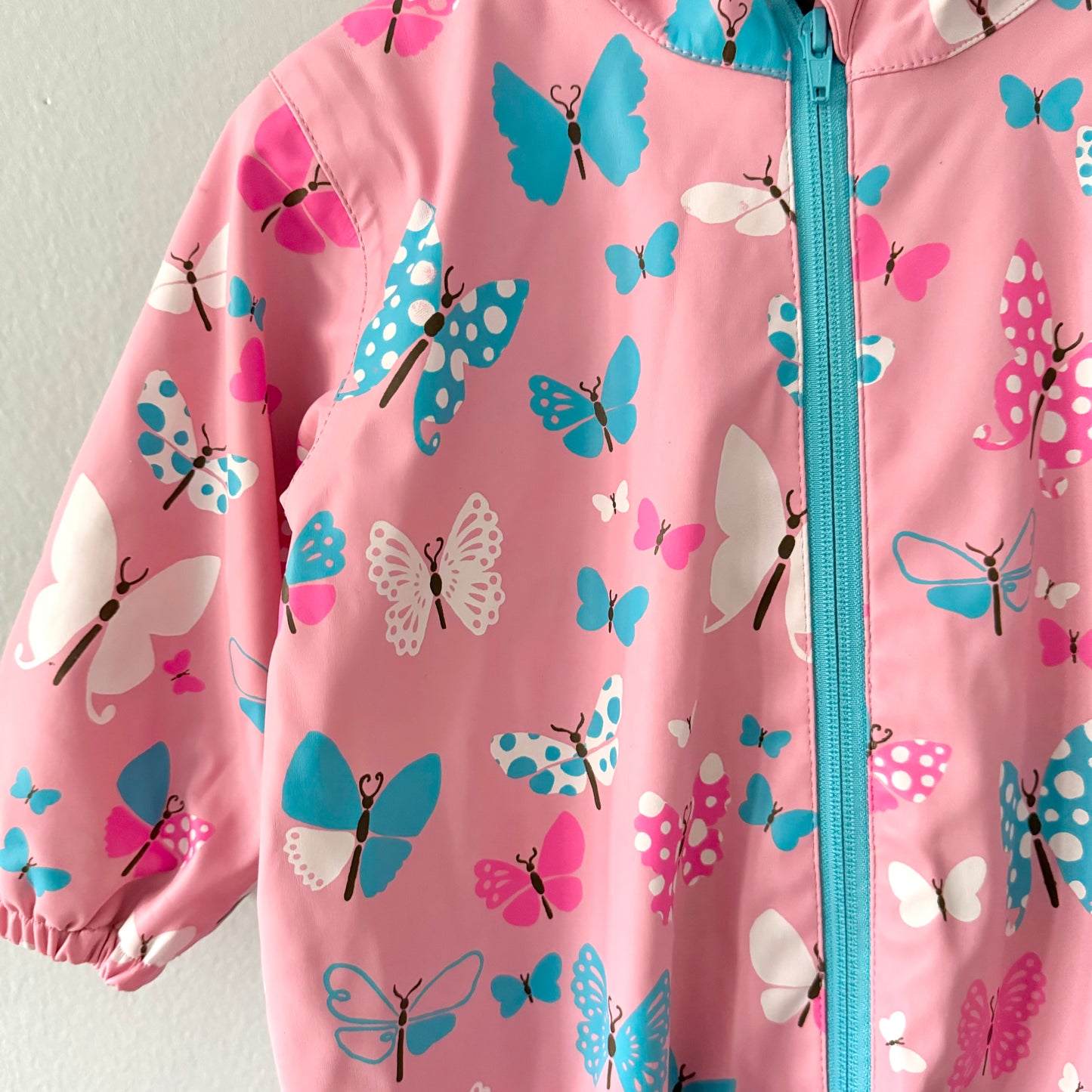 Hatley / Pink x butterfly rainsuit / 18-24M