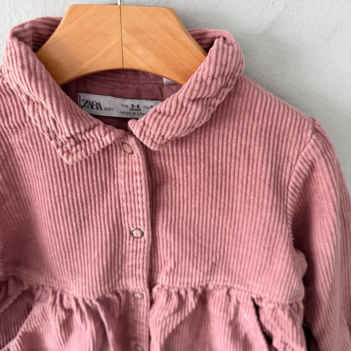 Zara / Pink corduroy dress / 3-4Y