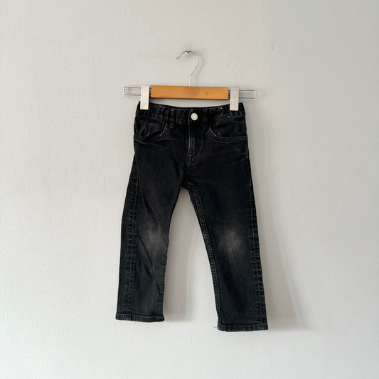 H&M / Black denim pants / 2-3Y