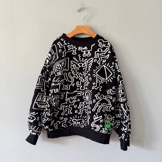 H&M x Keith Harring / Black sweatshirt / 8-10Y