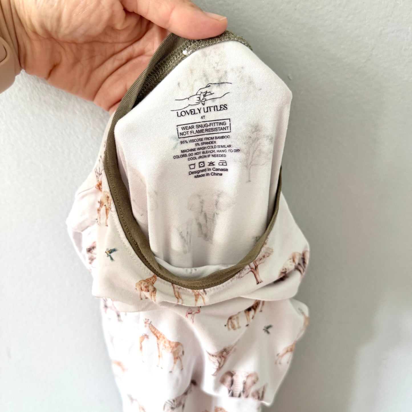 Lovely Littles / Safari pajama set / 4T