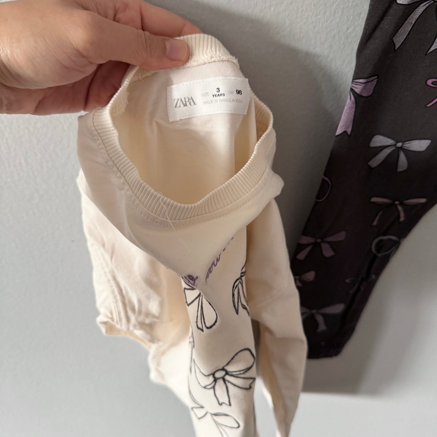 Zara / Ribbon long sleeve & leggings set / 3Y - 2 available