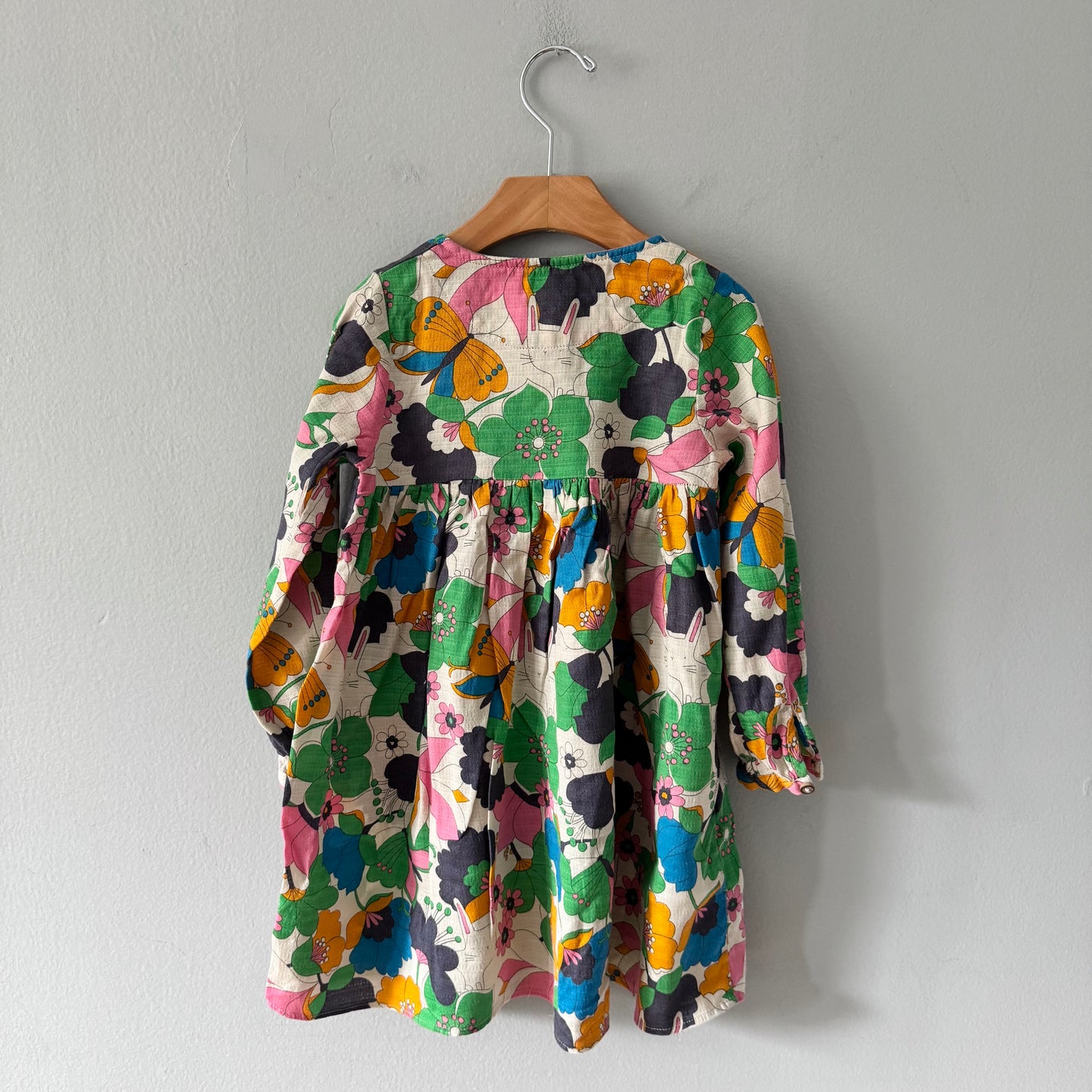 Next / Floral x rabbit long sleeve dress / 4-5Y