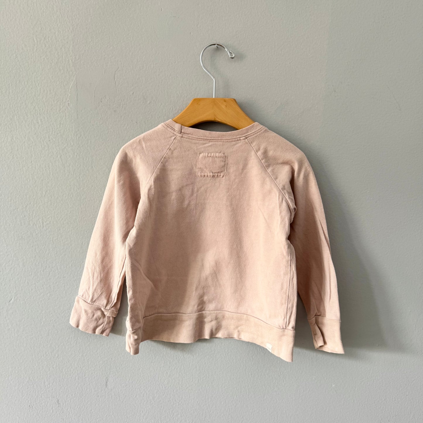 Mini mioche / Haut à manches longues raglan rose pâle / 2 ans