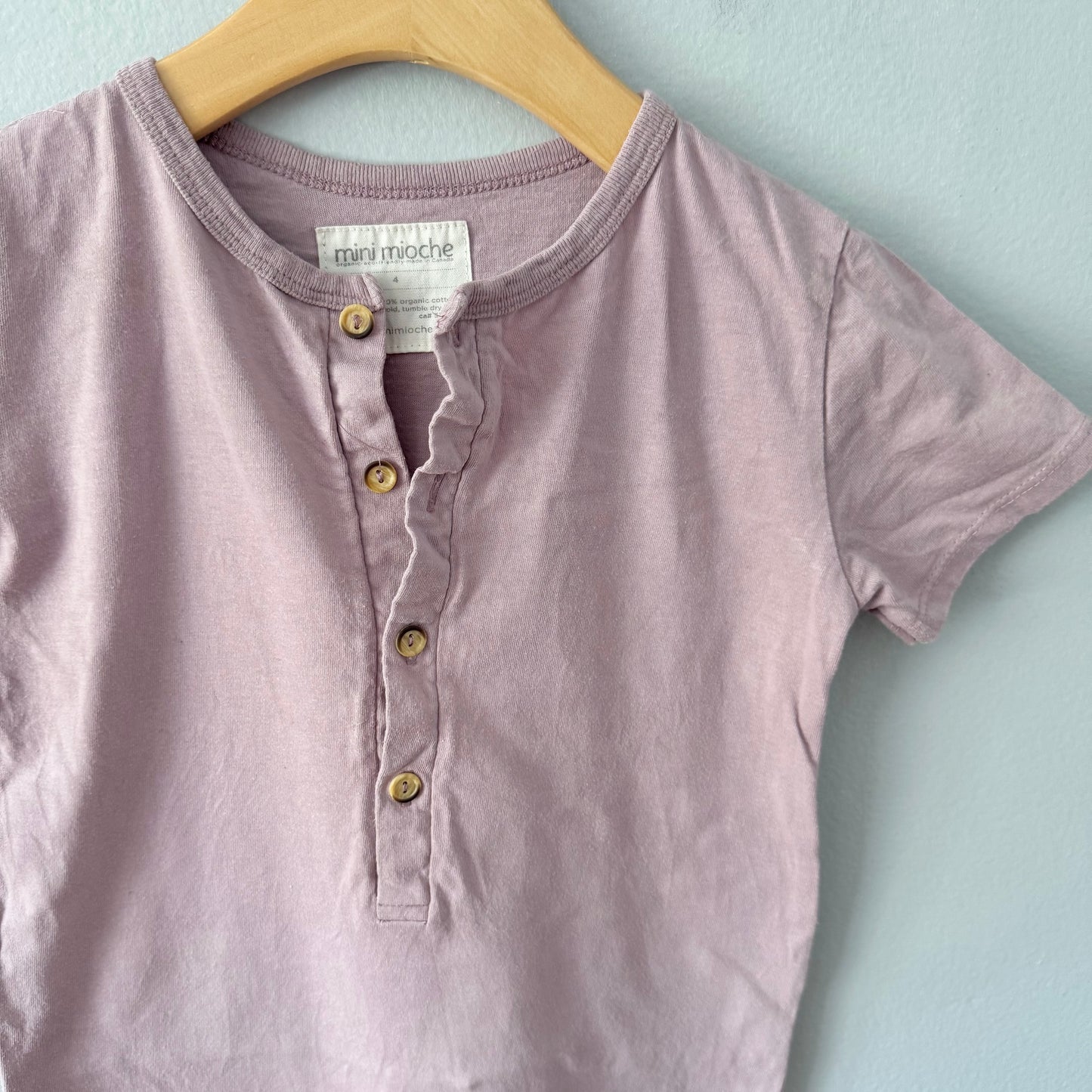 Mini mioche / Smokey purple short sleeve romper / 4Y