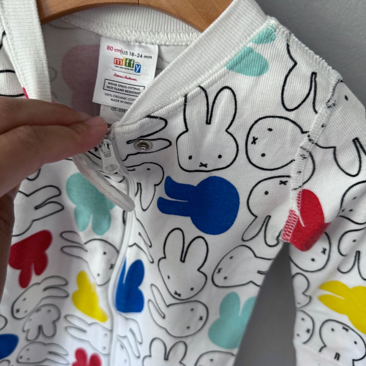 Hanna Andersson x Miffy / Long sleeve romper / 18-24M