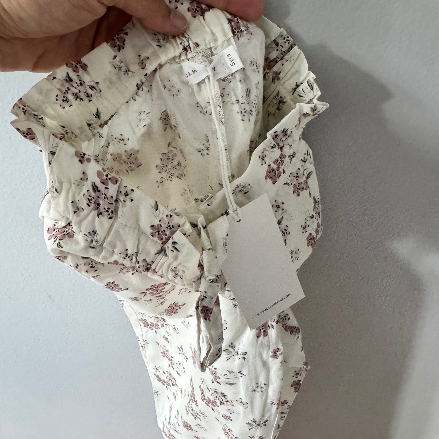 Jamie Kay / White x pink flower pants / 5Y - New with tag