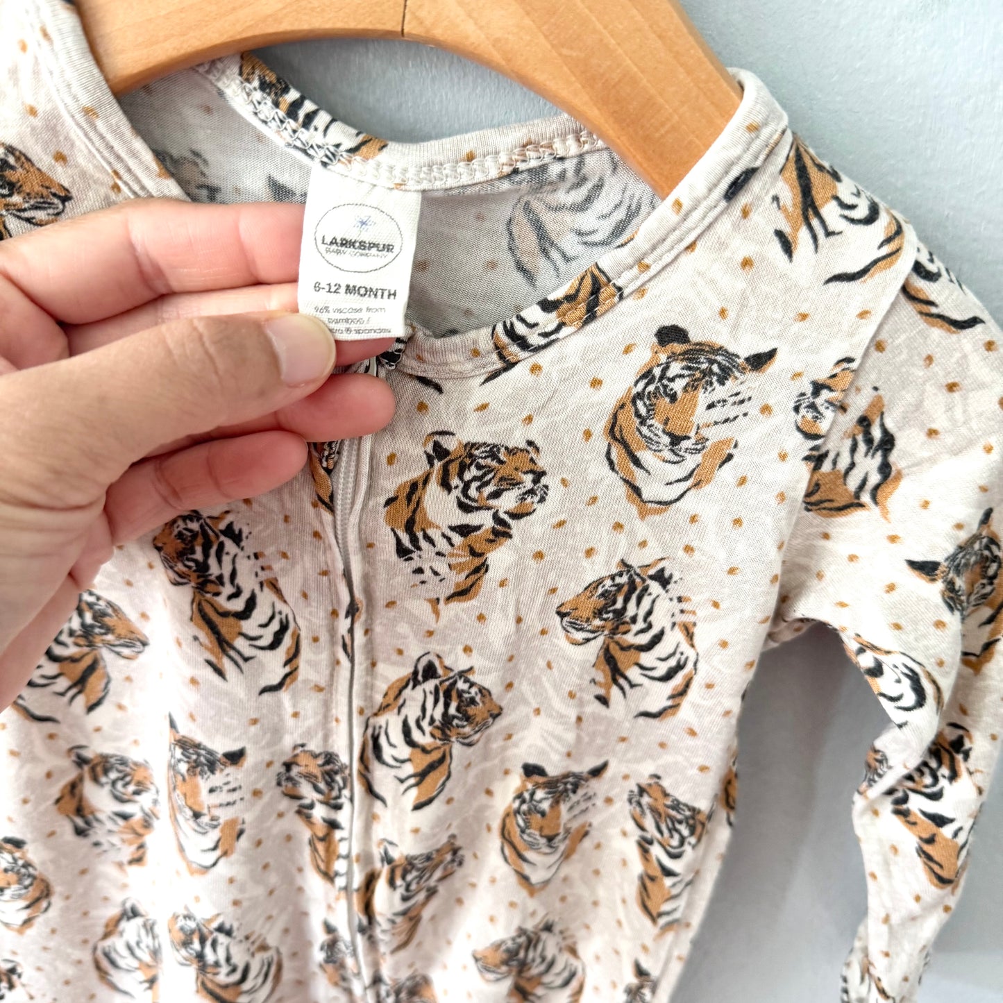 Larkspur /Bamboo tiger romper / 6-12M