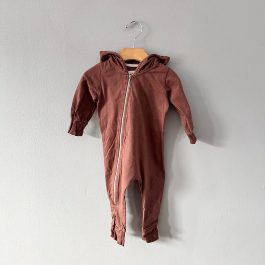 Mini mioche / Brown biker romper / 3-6M