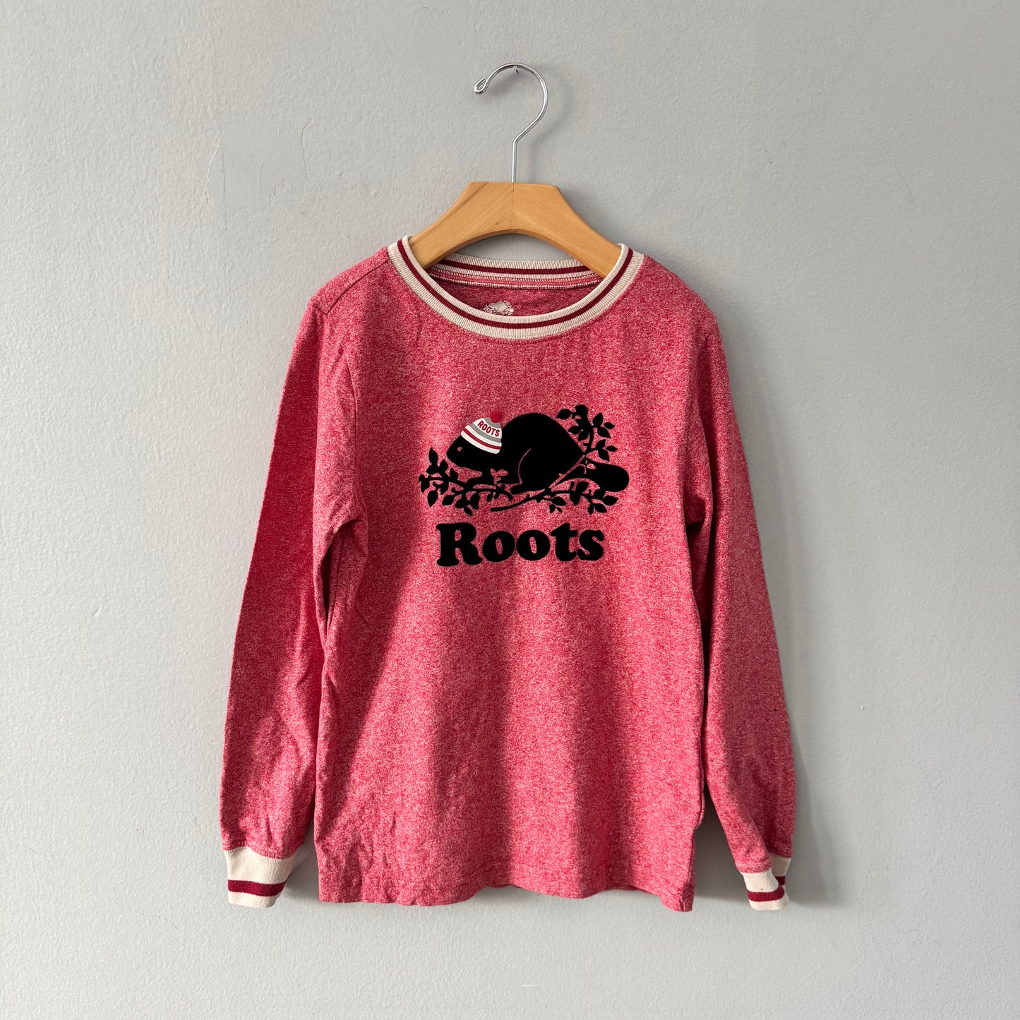 Roots / Red salt and pepper long sleeve / 7-8Y