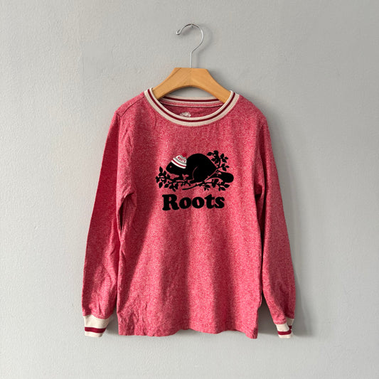 Roots / Red salt and pepper long sleeve / 7-8Y
