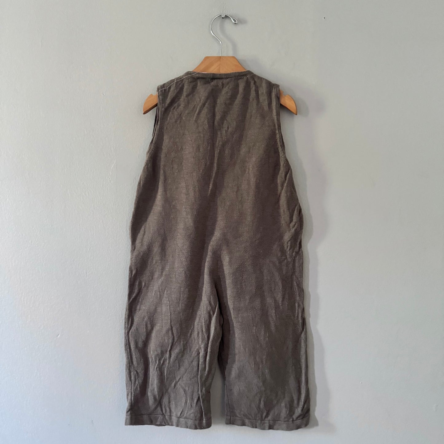 Zara / Grey brown knit tank romper / 4-5Y