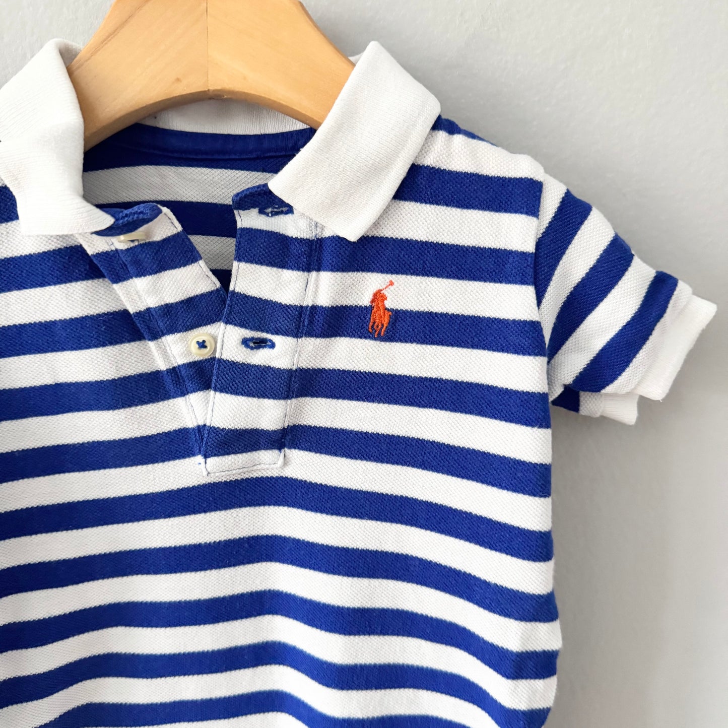 Polo Ralph Lauren / Barboteuse polo rayée / 6 mois