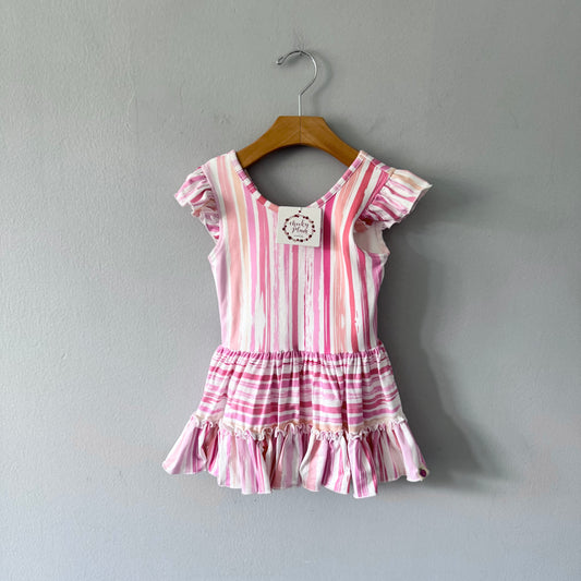 Cheeky Plum Clothing / Maillot de bain rayé rose / 5T - Neuf avec étiquette