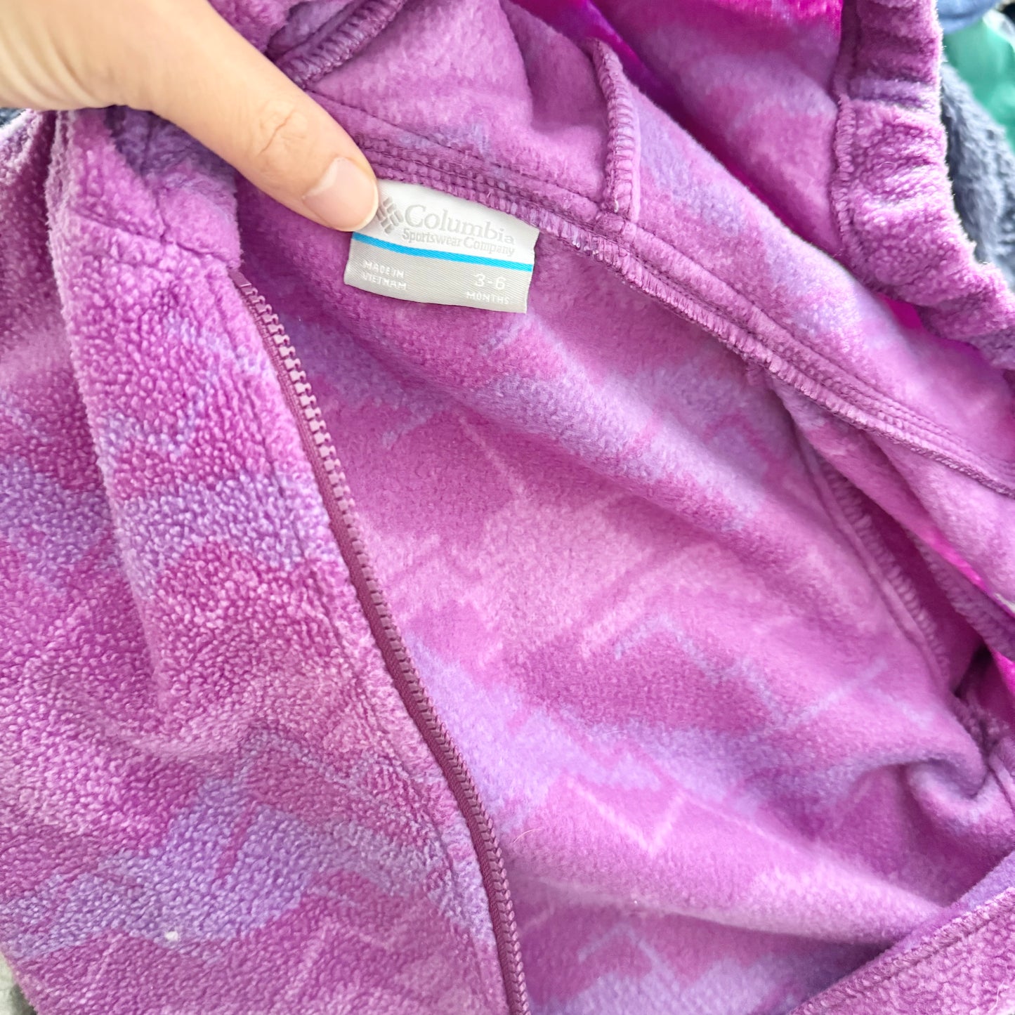 Columbia / Purple fleece bunting suit / 3-6M