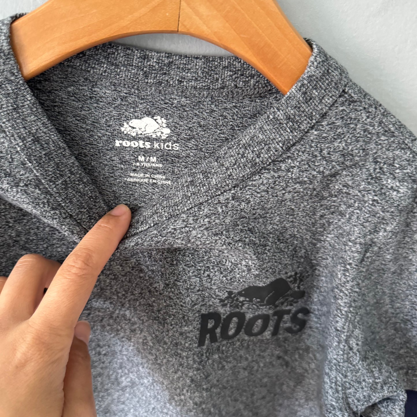 Roots / Sel et poivre x manches longues noires / 7-8 ans