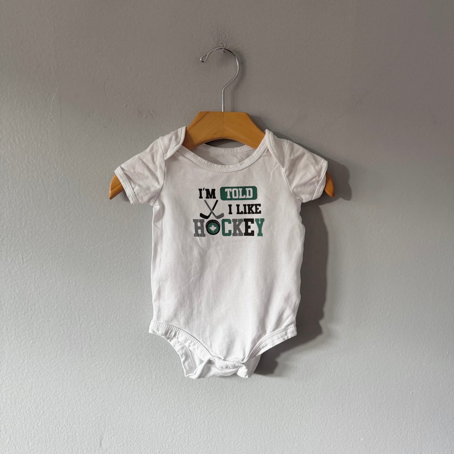 Indigo baby / White organic cotton onesie / 3-6M