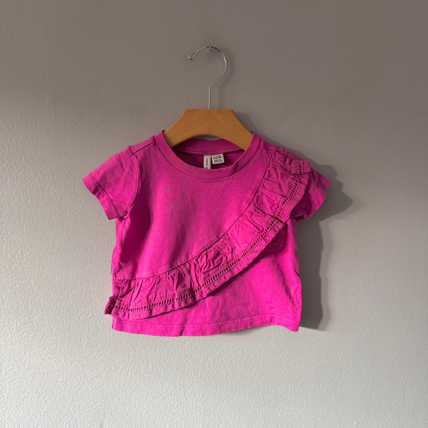 Janie & Jack / Pink short sleeve top / 12-18M