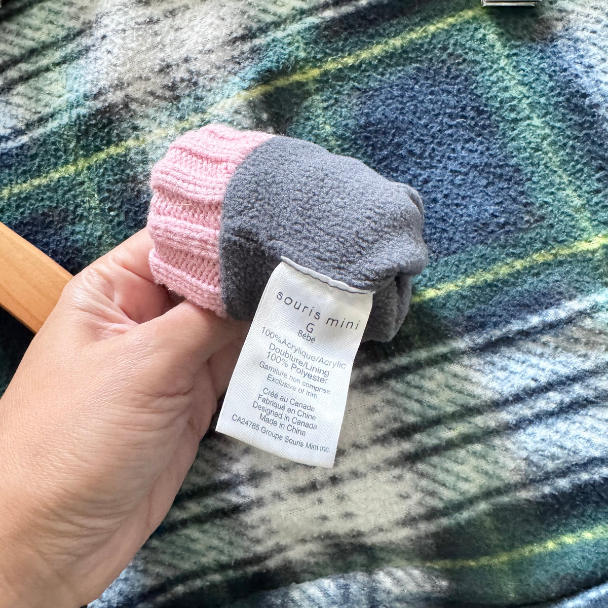 Souris mini / Fleece lined mittens / 12-24M