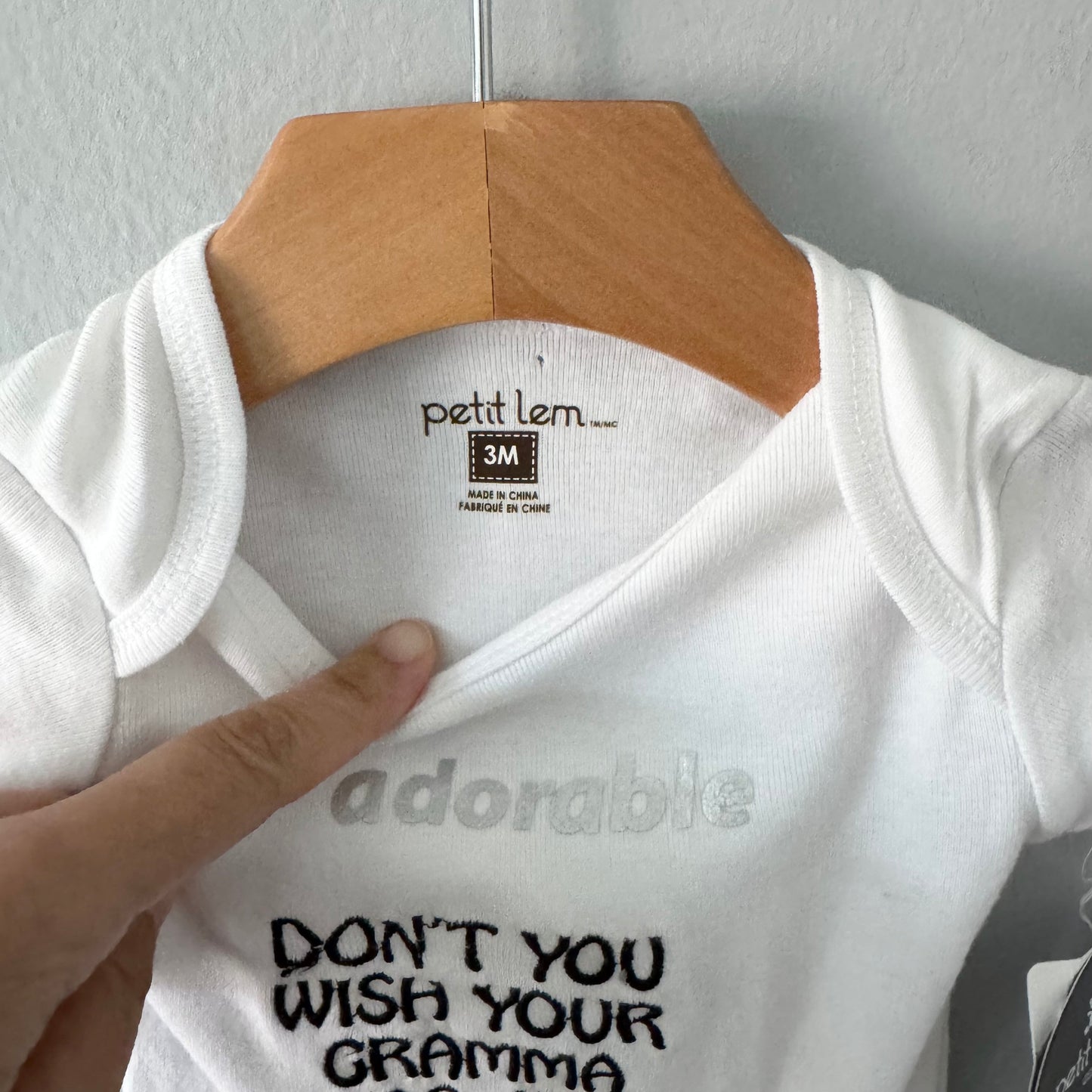Petit lem / White onesie / 3M - New with tag