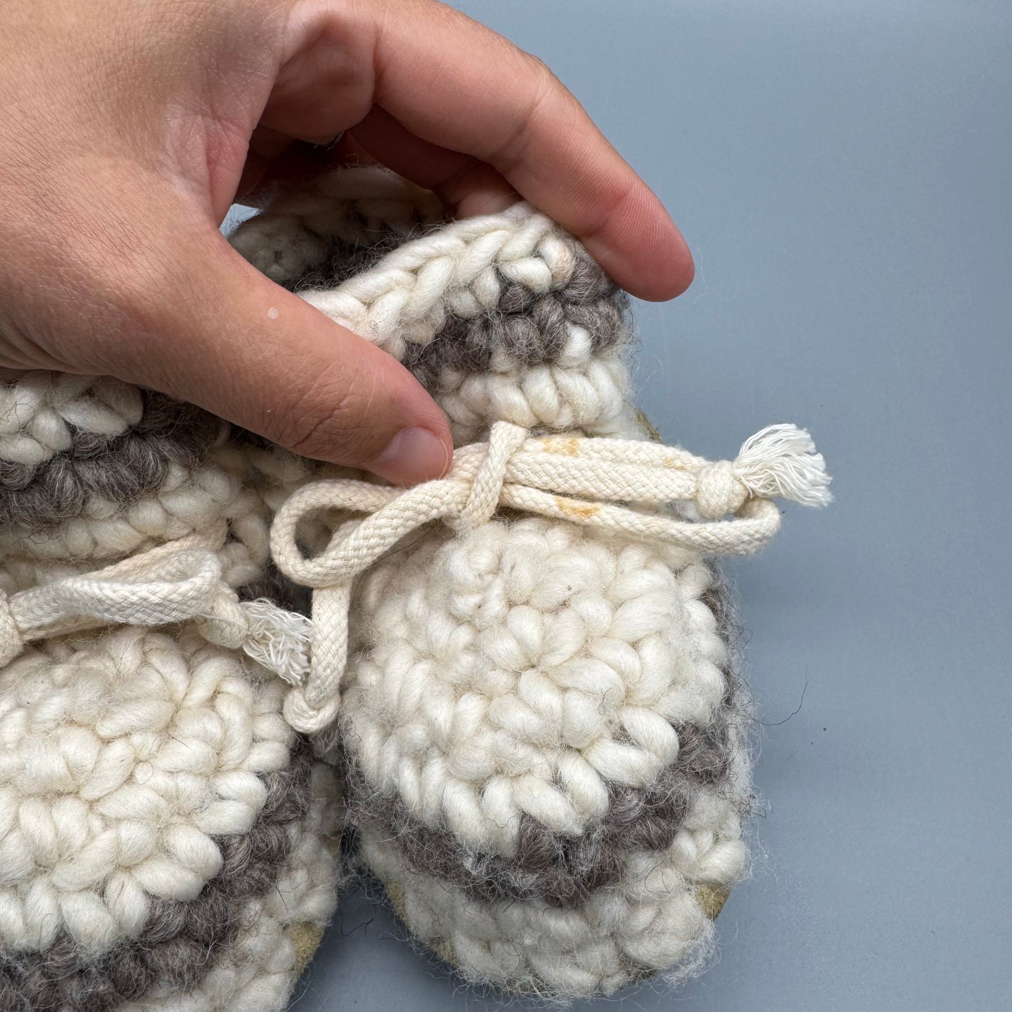 Handmade / Crochet bootie / 5 1/4 inches(outsole)