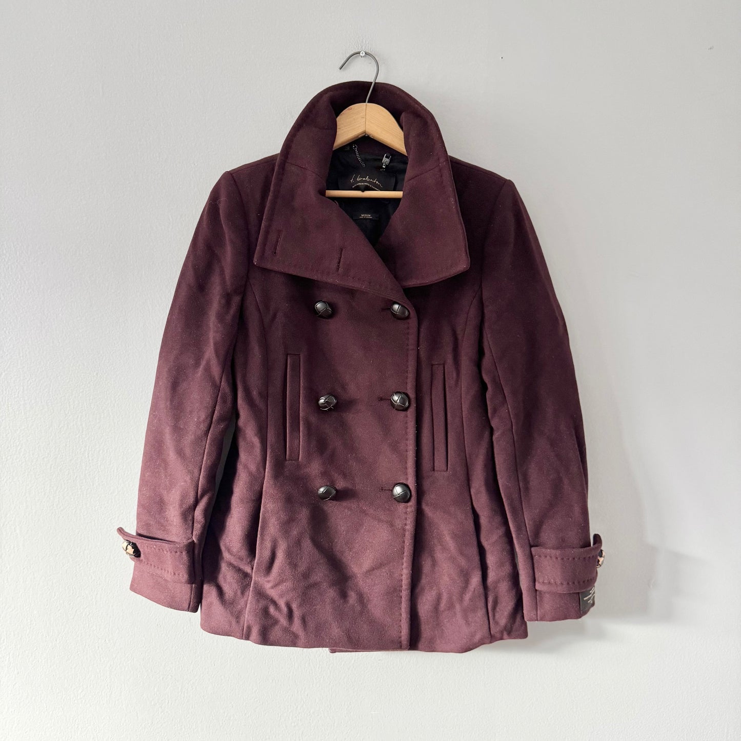 Babaton / Burgundy wool cashmere coat / Women M