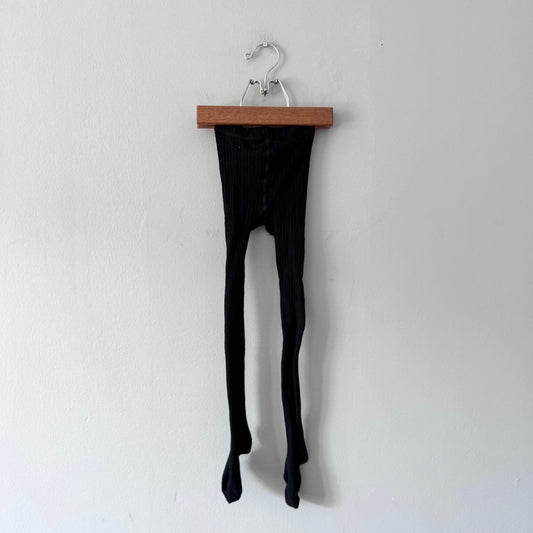 H&M / Ribbed tights - Black / 3-4Y