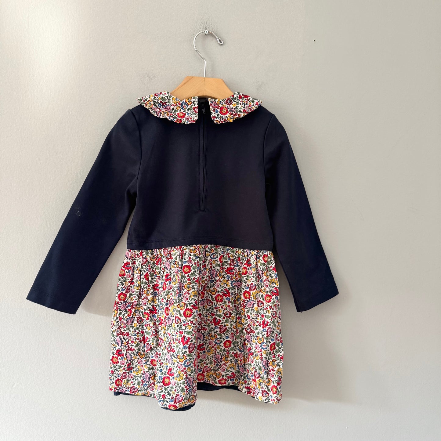 Sergent Major / Navy x floral dress / 5Y