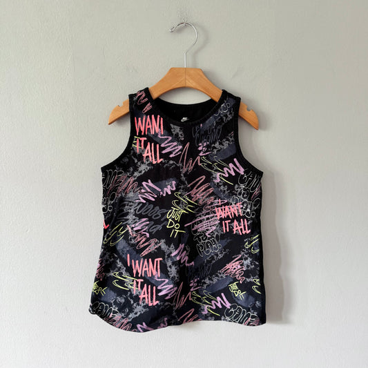 Nike / Black x colourful tank top / 7-8Y