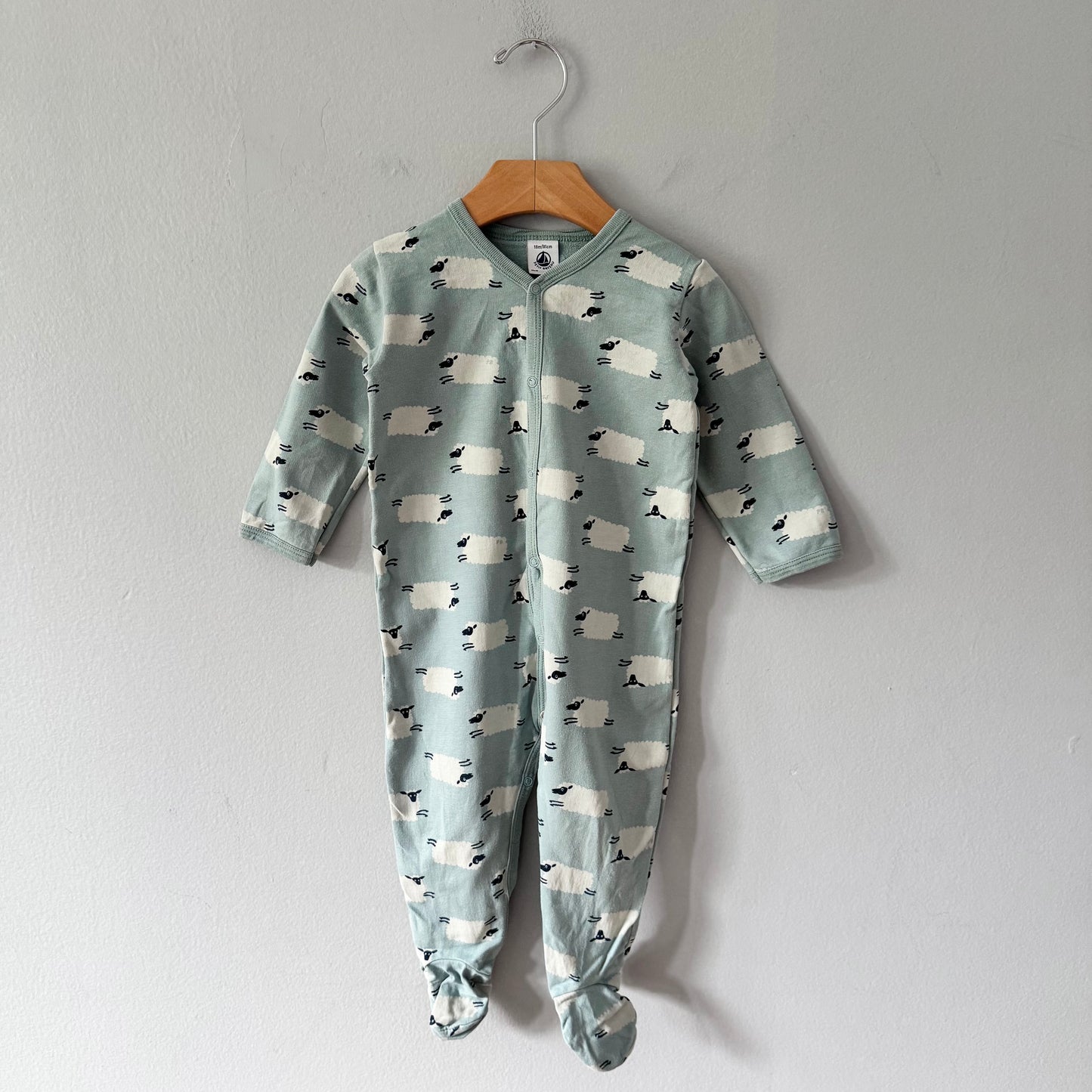 Petit bateau / Sheep long sleeve crew romper / 18M