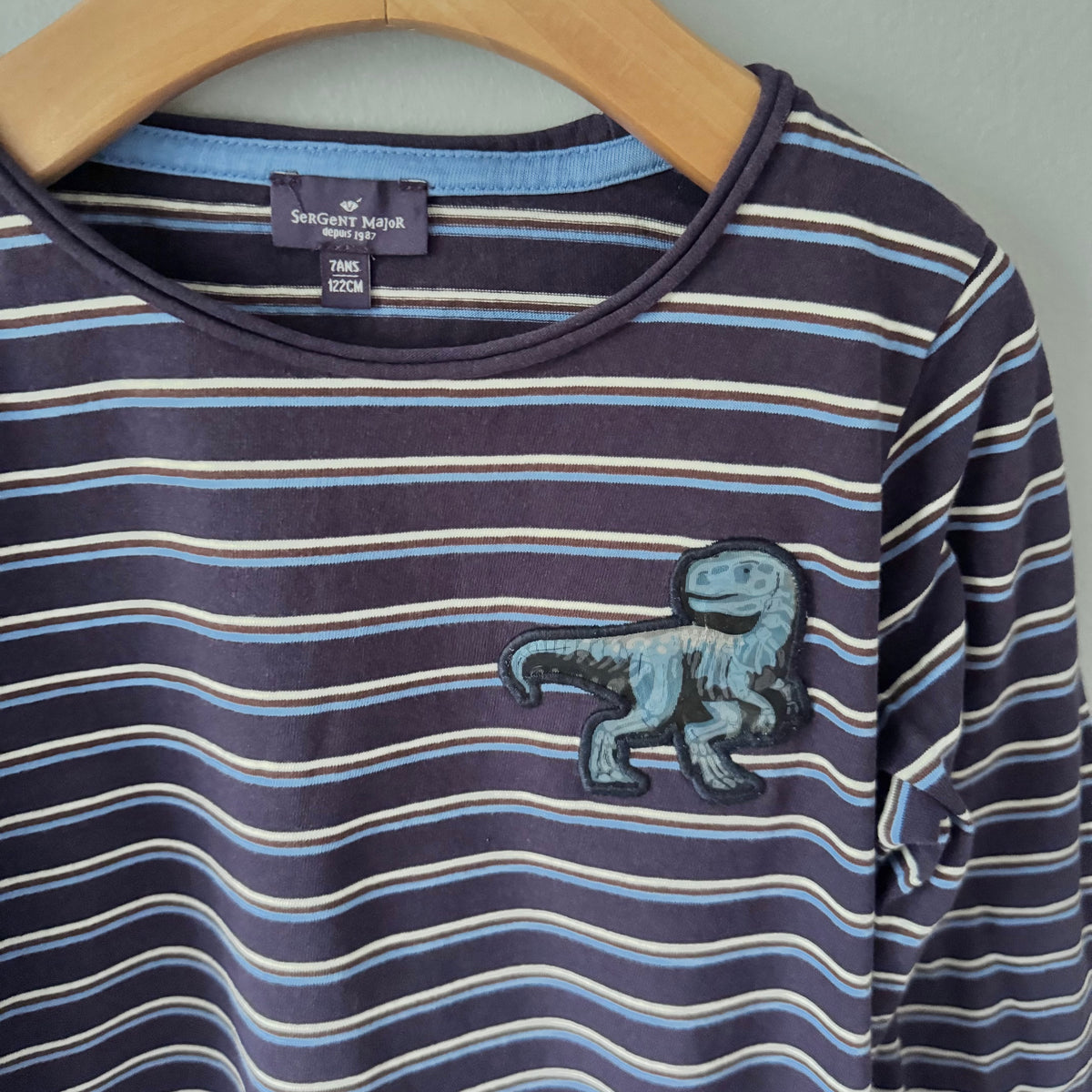 Sergent Major / Purple stripe long sleeve / 7Y