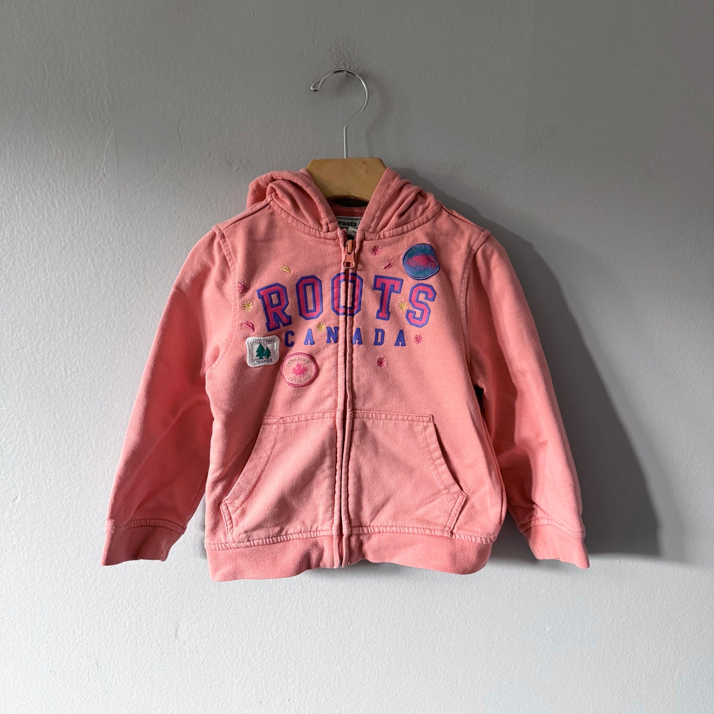 Roots / Orange zip up hoodie / 3T