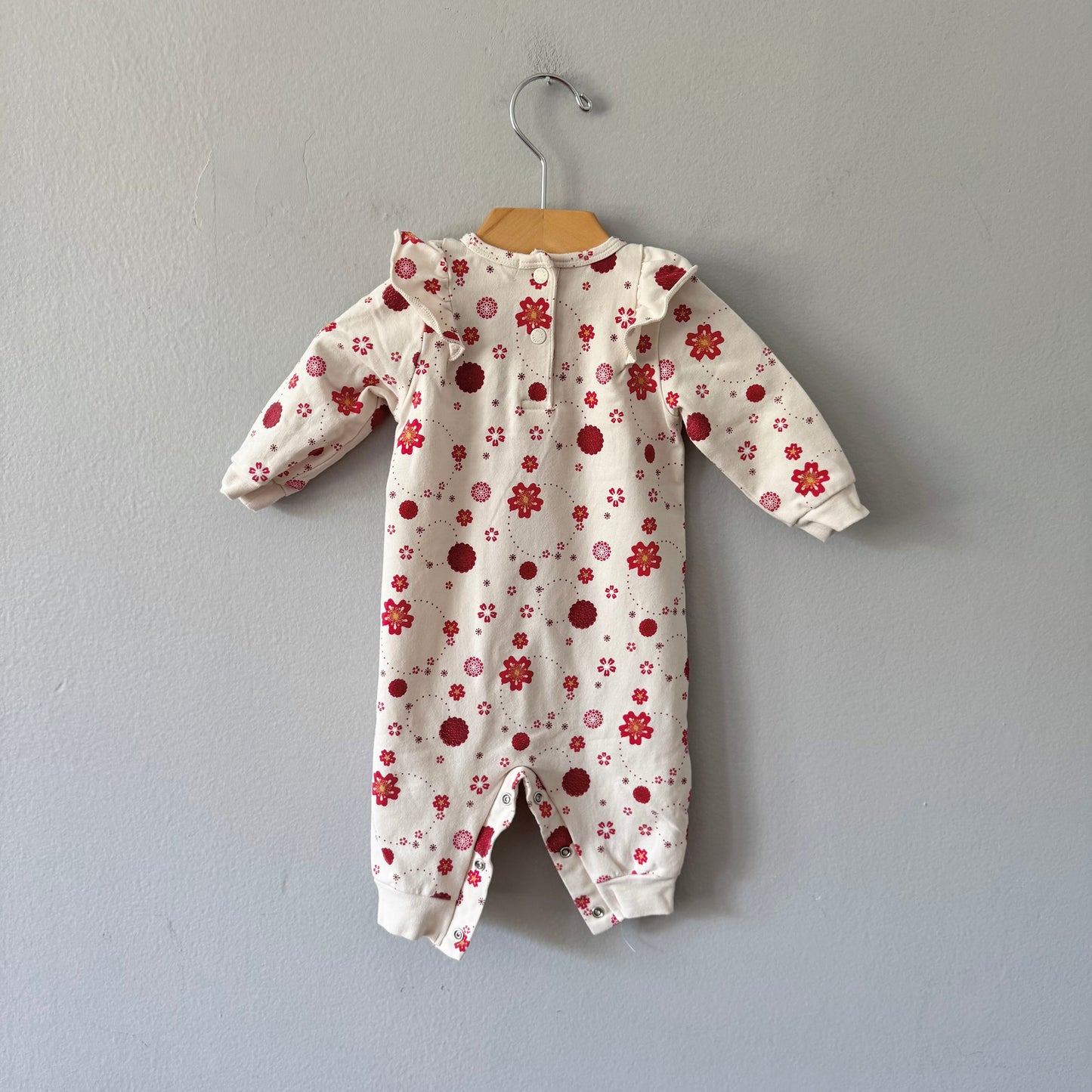 Miles the label / White x red flower romper / 3M