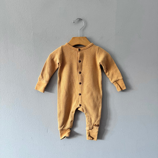 Souris mini / Light orange waffle romper / 3-6M