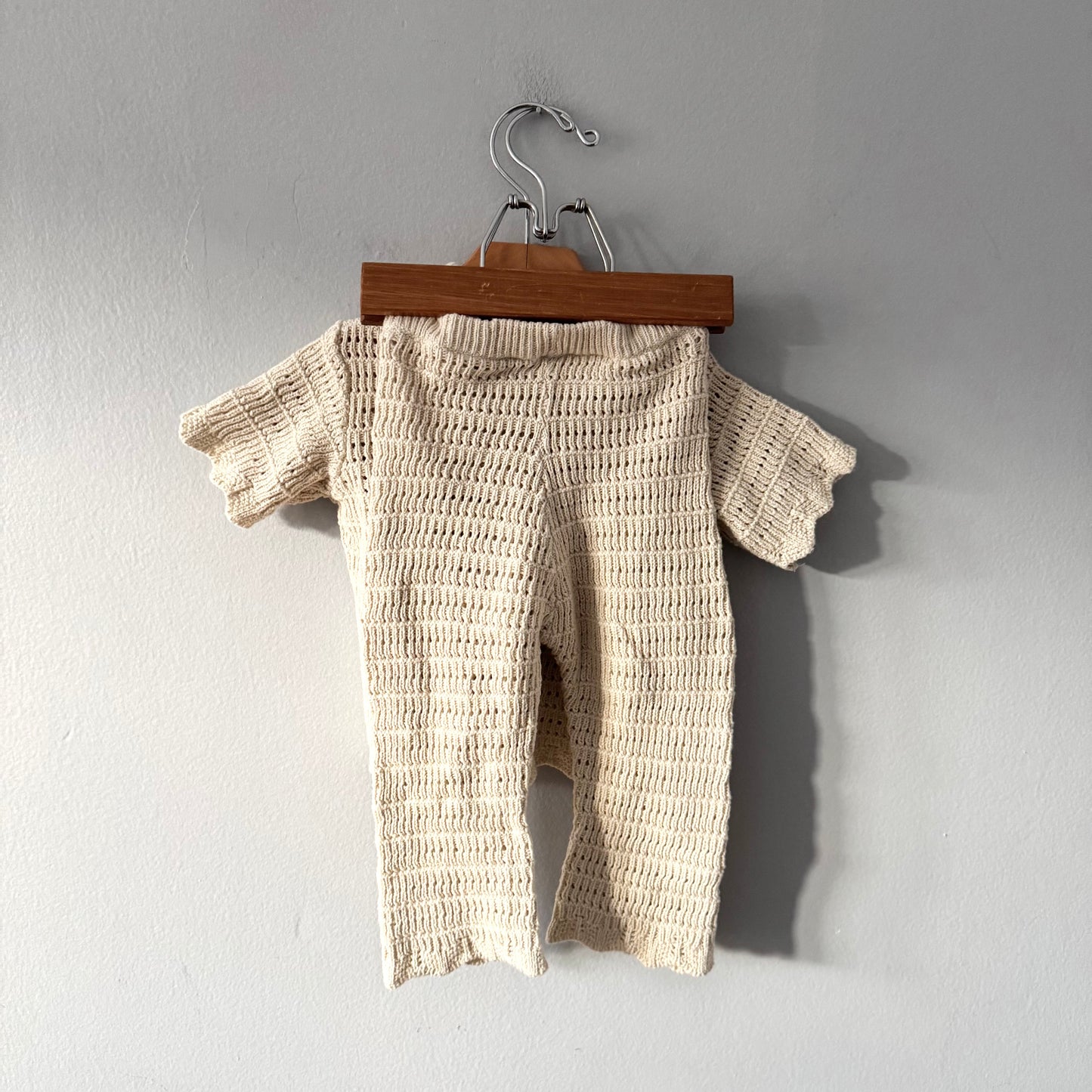 H&M / Ivory cotton knit set up / 6-9M - New with tag