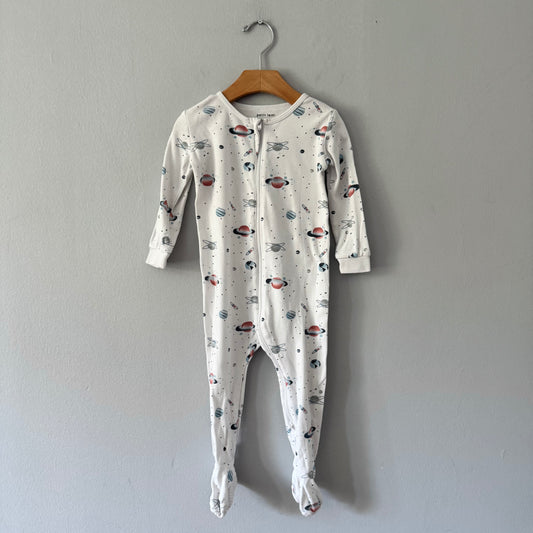 Petit lem / White x planet romper / 18M