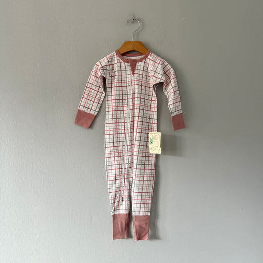 Sapling / Smokey pink checked romper / 12-18M - New with tag