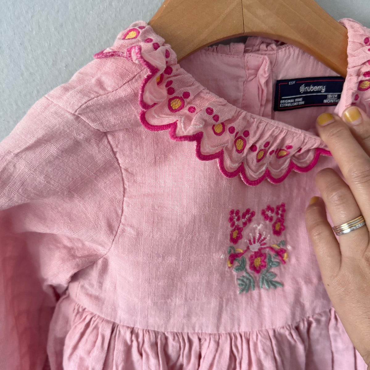 Nuberry / Pink muslin dress / 18-24M