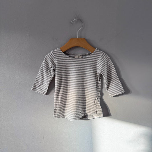 Next + Nurture / White grey stripe long sleeve	/ 2T