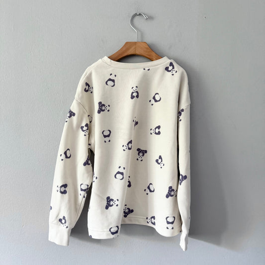 GU / White x panda sweatshirt / 9-10Y