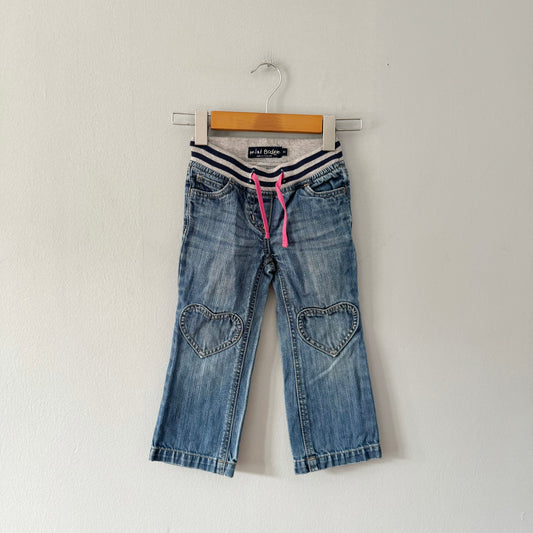 Mini Boden / Denim with heart knee patch / 3Y