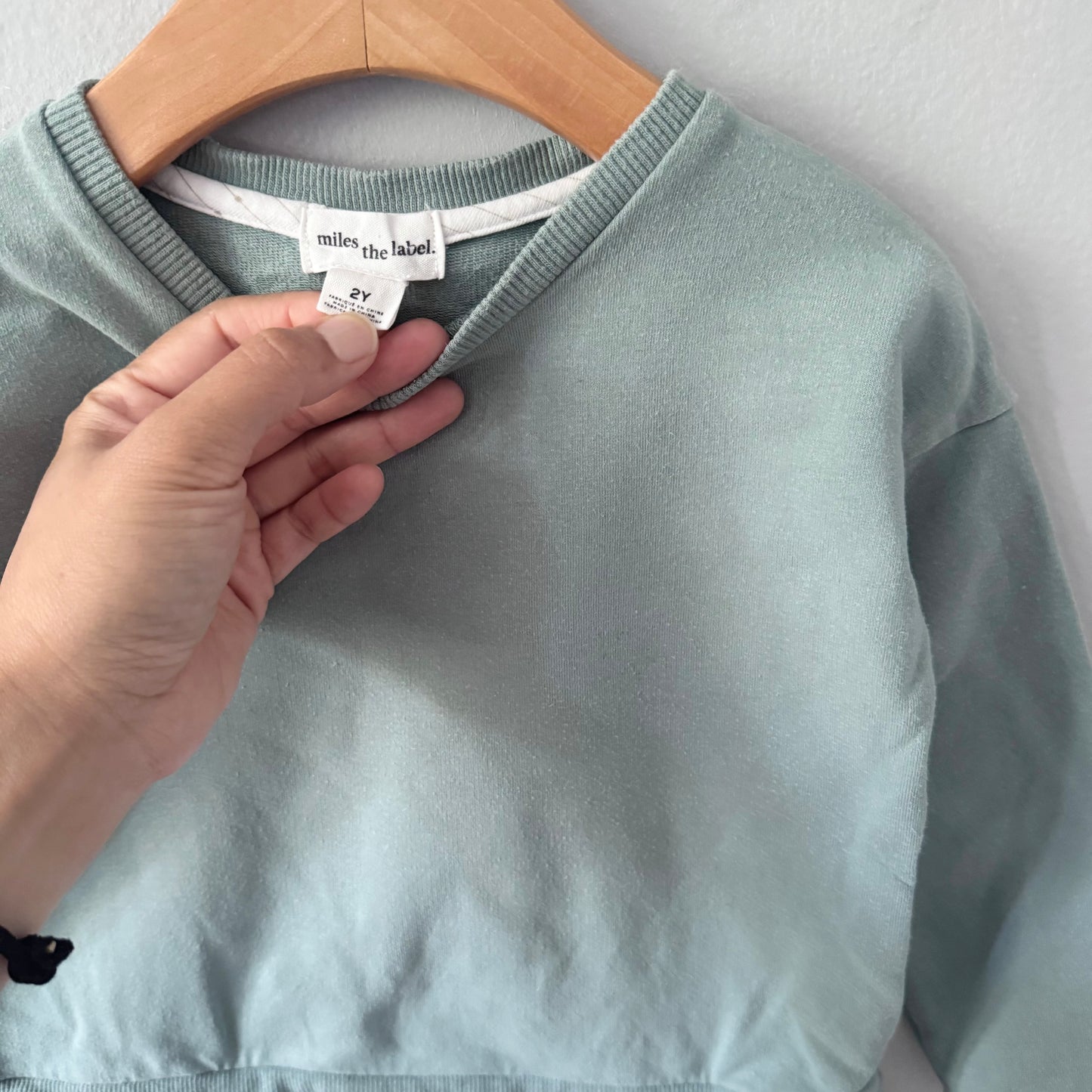 Miles the label / Green crew dress / 2Y